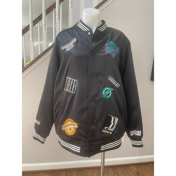 ADIDAS x Girls Are Awesome Collegiate Patch Bomber Jacket - Size Large - Picture 4 of 13